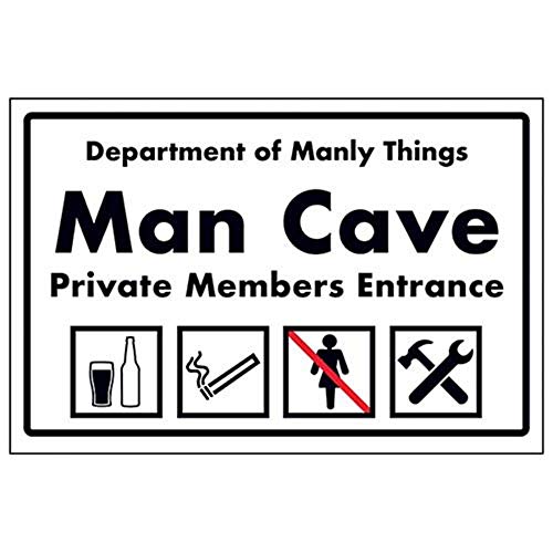 VSafety NV067BA-S Department of Manly Things/Man Cave/Private Member Schild, 300mm x 200mm von VSafety