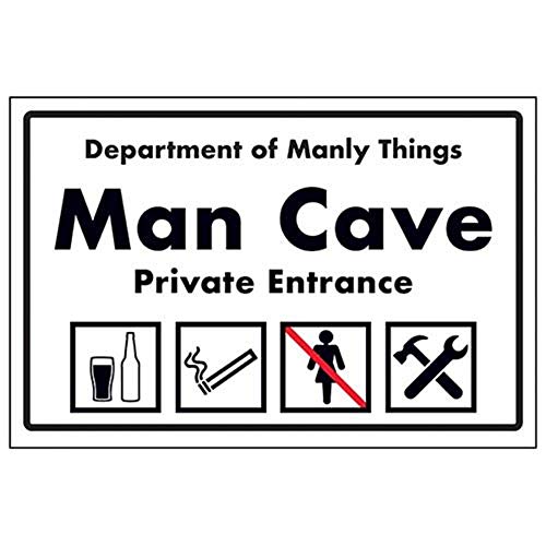 VSafety NV072BA-S Department of Manly Things/Man Cave/Private Entrance Schild, 300mm x 200mm von VSafety