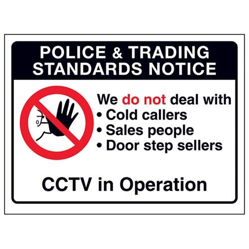 VSafety Trading Standards: We Do Not Deal With Cold Callers, selbstklebendes Vinyl, 150 x 100 mm von VSafety
