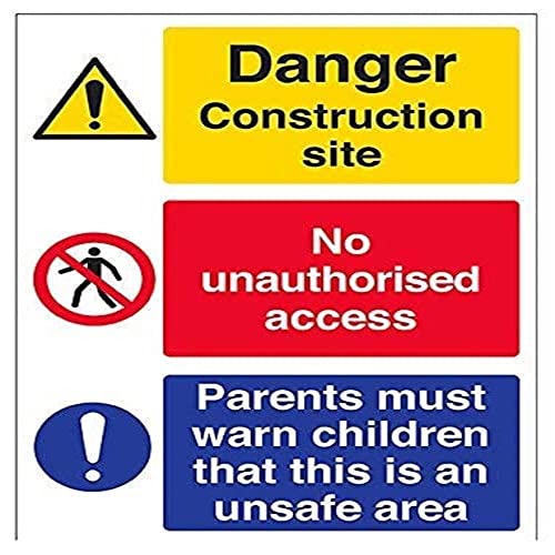 VSafety Warnschild „Multi Hazard Site Safety Must Warn Children“, Hochformat, 300 mm x 400 mm, 1 mm Hartkunststoff VSafety Warnschild „Multi Hazard Site Safety Must Warn Children“, Hochformat, 300 mm x 400 mm, 1 mm Hartkunststoff von VSafety
