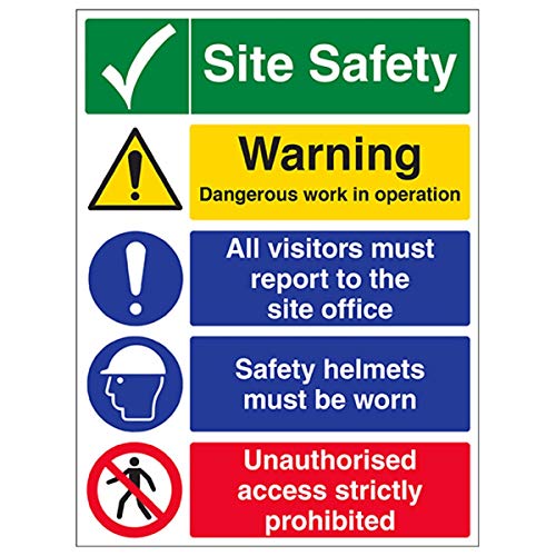 VSafety Warnschild für mehrere Gefahrenstellen, Hochformat, 300 mm x 400 mm, selbstklebendes Vinyl VSafety Warnschild für mehrere Gefahrenstellen, Hochformat, 300 mm x 400 mm, selbstklebendes Vinyl von VSafety