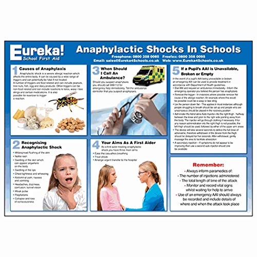 VSafety englisches Erste-Hilfe-Poster für Anaphylaxis, A3, 420 x 297 mm, strapazierfähig VSafety englisches Erste-Hilfe-Poster für Anaphylaxis, A3, 420 x 297 mm, strapazierfähig von VSafety