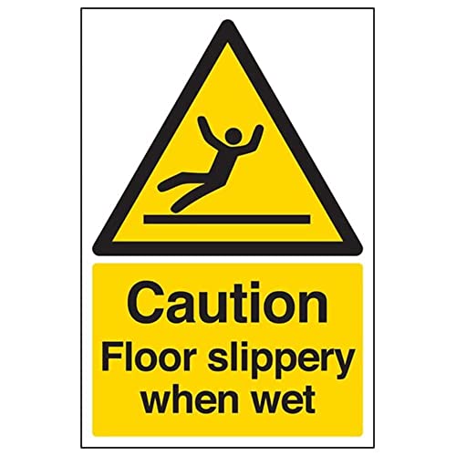 Warnschild mit Aufschrift "Warning General - Caution Floor Slippery When Wet" – 200 x 300 mm, wiederklebbares Sicherheitsschild Warnschild mit Aufschrift "Warning General - Caution Floor Slippery When Wet" – 200 x 300 mm, wiederklebbares Sicherheitsschild von VSafety