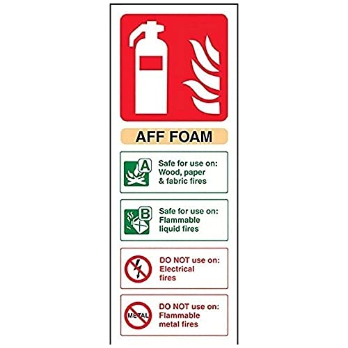 vsafety 11002 ac-r Feuerlöscher Schild, Aff Schaumstoff ID, starrer Kunststoff, Porträt, 75 mm x 200 mm x 200 mm, beige/schwarz/grün/rot von VSafety