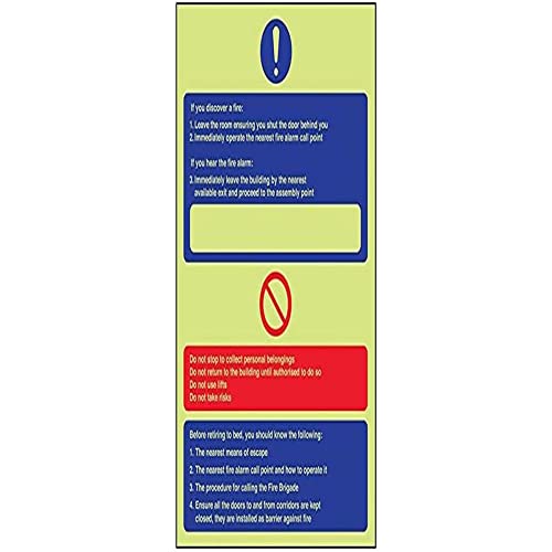 VSafety Glow In The Dark Hospital/Nursing Prohibition Fire Action Schild aus starrem Kunststoff, 150 x 200 mm von V Safety