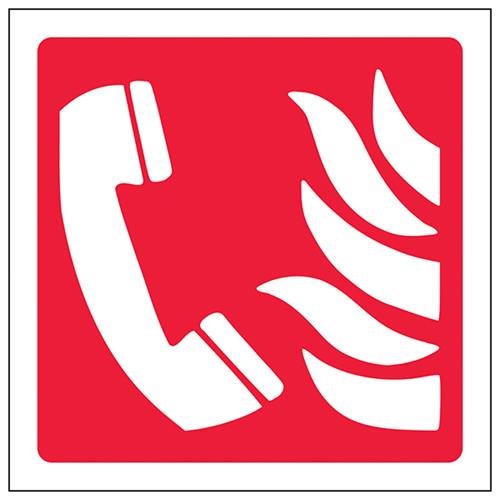 VSafety Fire Phone Logo Schild – quadratisch – 100 mm x 100 mm – 1 mm starrer Kunststoff von V Safety