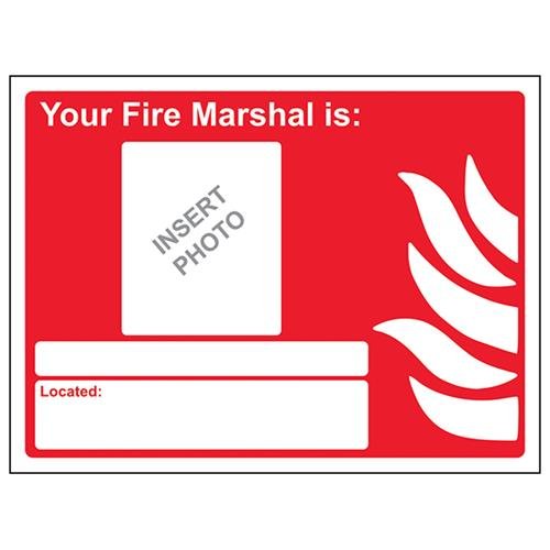 VSafety Your Fire Marshal Is: Schild, Querformat, 200 x 150 mm, Vinyl von V Safety