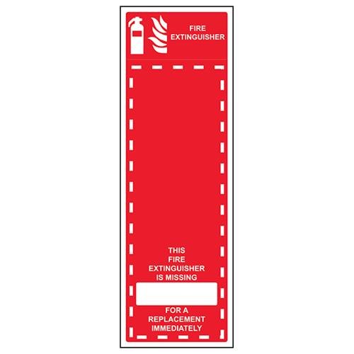 VSafety Feuerlöscher fehlendes Ersatzschild – Hochformat – 150 mm x 450 mm – selbstklebendes Vinyl von V Safety