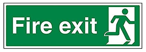 vsafety 14009bj-s Final Man rechts Fire Exit Schild, selbstklebendes Vinyl, Landschaft, 450 mm x 150 mm von VSafety