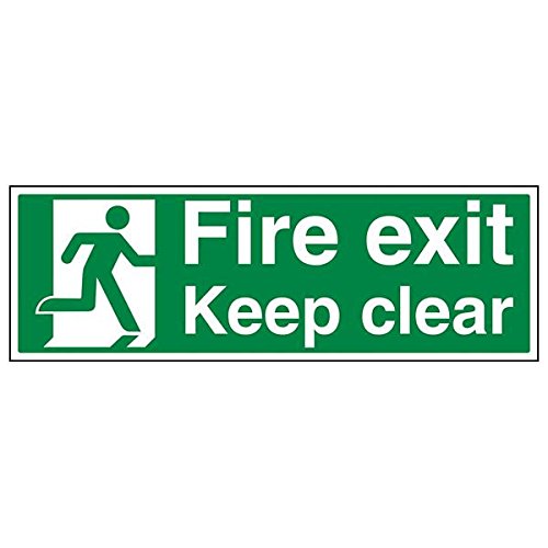 vsafety 14011bp-s "FIRE EXIT KEEP CLEAR Schild, Landschaft, 600 mm x 200 mm x 200 mm (Pack von 3) von VSafety