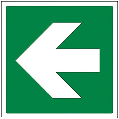 vsafety 14016 at-s grün gerade Pfeil Fire Exit Schild, selbstklebendes Vinyl, quadratisch, 200 mm x 200 mm x 200 mm von VSafety