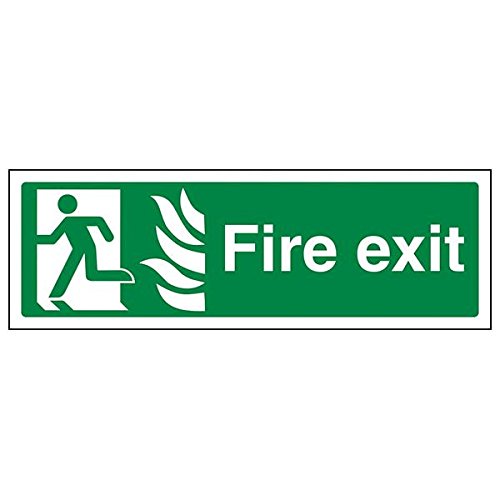 vsafety 14029 ax-s "NHS Final Fire Exit Man links" Sign, Landschaft, 300 mm x 100 mm (3 Stück) von VSafety