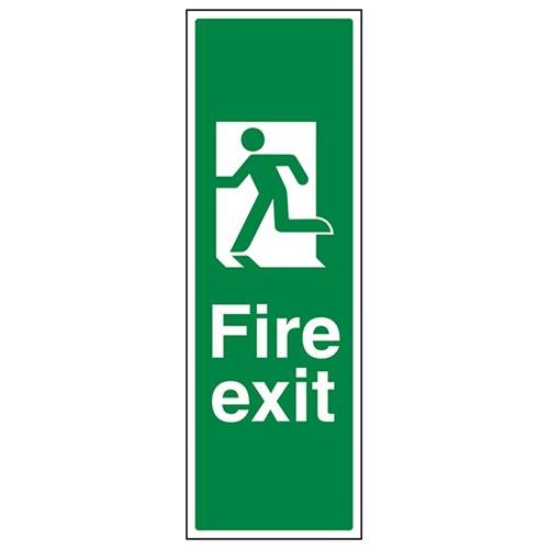 VSafety Schild "Final Fire Exit" mit Pfeil nach links, Hochformat, 150 x 450 mm, 1 mm Hartplastik von V Safety