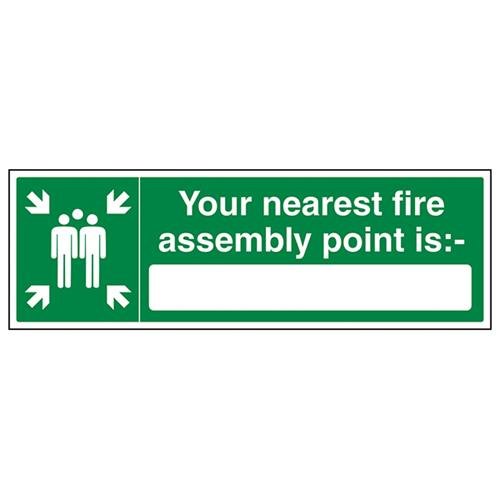 vsafety 17032bp-s Fire Assembly Point Schild, Ihrer Nähe ist," Fire Assembly Point selbstklebend, Landschaft, 600 mm x 200 mm x 200 mm, grün von VSafety