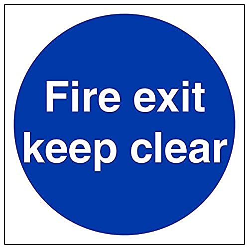 VSafety 18003AT-S Schild "Fire Exit Keep Clear", quadratisch, 200 mm x 200 mm, 3 Stück von V Safety