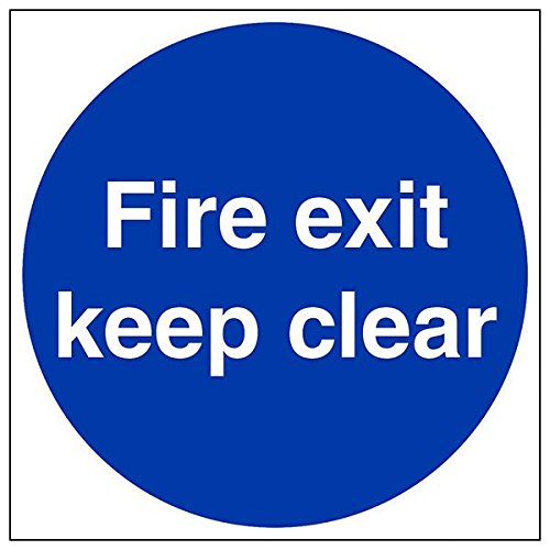 vsafety 18003bg-s "FIRE EXIT KEEP CLEAR Schild, quadratisch, 400 mm x 400 mm (3 Stück) von VSafety