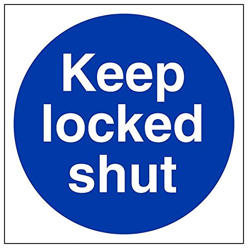 vsafety 18026 at-s "Keep Locked Shut" Zeichen, quadratisch, 200 mm x 200 mm (3 Stück) von VSafety