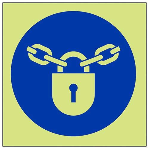 vsafety 18034 am-g Gebotszeichen, Vorhängeschloss Logo, Kunststoff, eckig, 150 mm x 150 mm, blau von VSafety