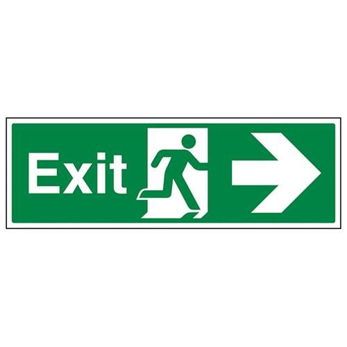 vsafety 21004bj-s Pfeil rechts Sicherer Zustand Exit Schild, selbstklebendes Vinyl, Landschaft, 450 mm x 150 mm von VSafety