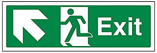 vsafety 21007 ax-s Sicherer Zustand Exit Schild, EXIT Pfeil bis links, Landschaft, selbstklebendes Vinyl, 300 mm x 100 mm, grün von VSafety