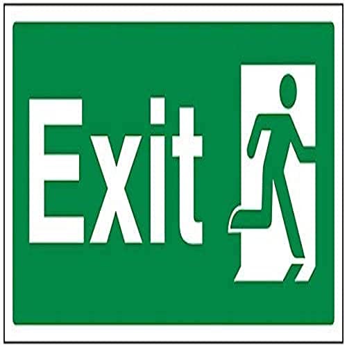 vsafety 21009 ay-s Sicherer Zustand Exit Schild, Final Exit Man rechts, Landschaft, selbstklebendes Vinyl, 300 mm x 150 mm, grün von VSafety