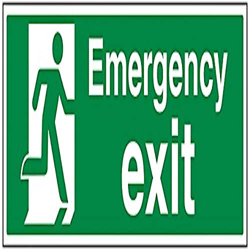 vsafety 21015bp-s Sicherer Zustand Exit Schild, Notausgang," Landschaft, selbstklebendes Vinyl, 600 mm x 200 mm x 200 mm, grün von VSafety