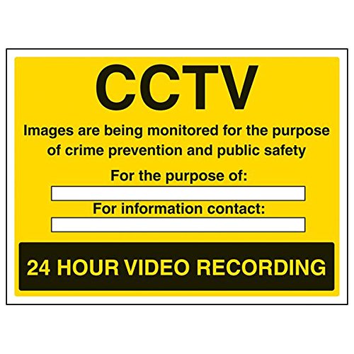 vsafety "24 Stunde Video Aufzeichnung/Überwachung/Verbrechen...", (3 Stück), 400 mm x 300 mm, 3 von VSafety