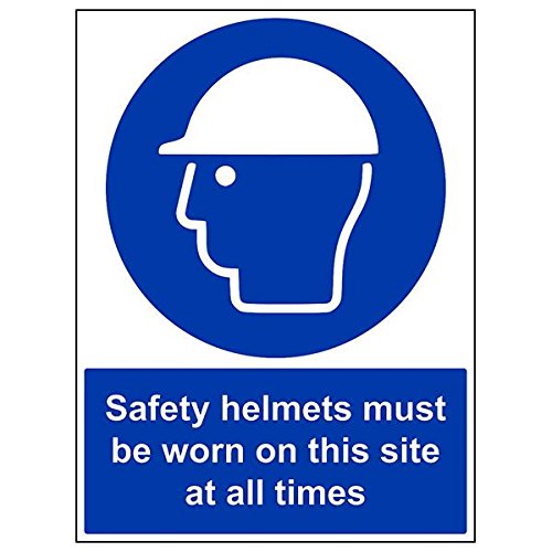 vsafety 41001bl-r "Sicherheit Helme zu tragen, auf Baustellen..." Zeichen, 450 mm x 600 mm (3 Stück) von VSafety