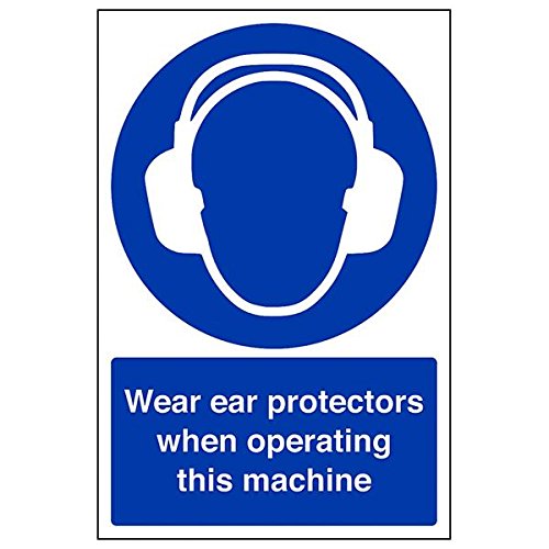 vsafety 41019 au-s "Gehörschutz tragen, wenn Operating Maschine" Sign, 200 mm x 300 mm (3 Stück) von VSafety