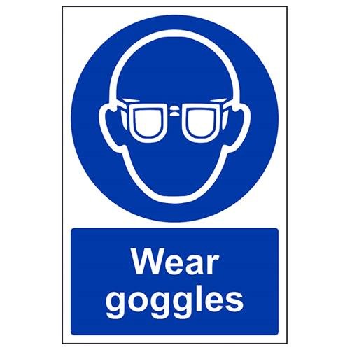 VSafety Wear Goggles PSA Schild, Hochformat, 200 mm x 300 mm, Vinyl von V Safety