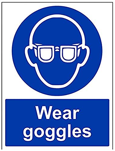 vsafety 41040bc-r "tragen Brillen" Pflicht Schutzbekleidung Zeichen, starrer Kunststoff, Porträt, 300 mm x 400 mm, blau von VSafety