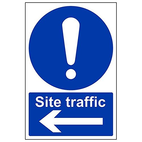 vsafety 43013 au-s"Website Traffic/Pfeil links" Sign, Portrait, 200 mm x 300 mm (3 Stück) von VSafety