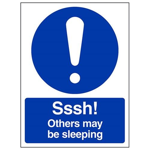 VSafety Sssh! Others May Be Sleeping Schild, Hochformat, 150 x 200 mm, 1 mm starrer Kunststoff von V Safety