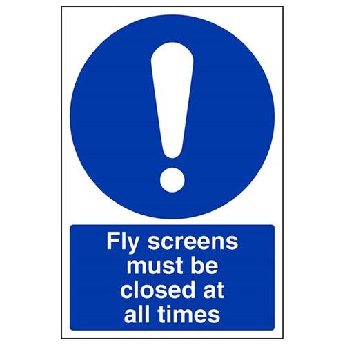 VSafety Fliegengitter "Must Be Closed At All Times", Hochformat, 200 x 300 mm, 1 mm starrer Kunststoff von V Safety