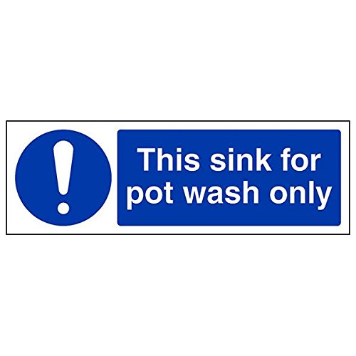 vsafety 44054 ax-r "This Sink For Pot Wash Only"-Zeichen, Landschaft, 300 mm x 100 mm (3 Stück) von VSafety