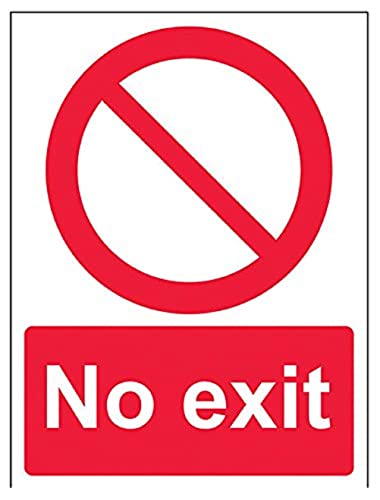 vsafety 52017 Miniatur an-s "No Exit" Verbot Zugang Schild, selbstklebend, Hochformat, 150 mm x 200 mm x 200 mm, rot von VSafety