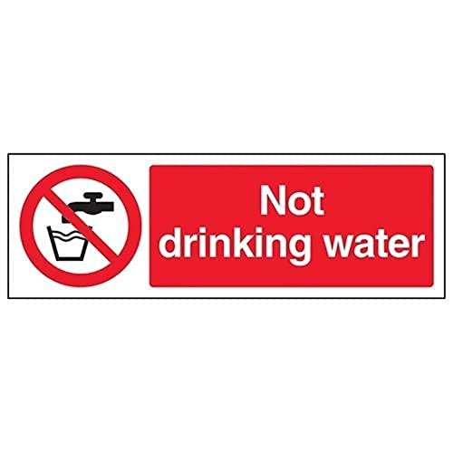 VSafety Warnschild mit englischer Aufschrift „Not Drinking Water“, Querformat, 300 x 100 mm, 1 mm starker Kunststoff von VSafety