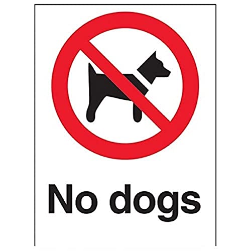 vsafety 54003 an-r "Keine Hunde" Verbot Zeichen, starrer Kunststoff, Porträt, 150 mm x 200 mm x 200 mm, schwarz/rot von VSafety