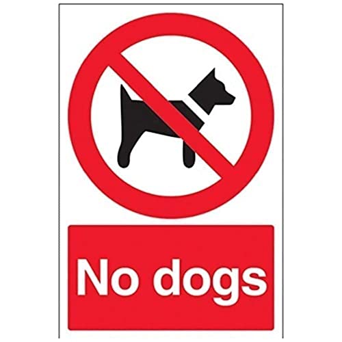 vsafety 54009 au-r "Keine Hunde" Verbot Zeichen, starrer Kunststoff, Porträt, 200 mm x 300 mm, schwarz/rot von VSafety