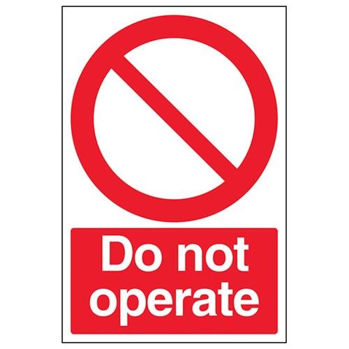 VSafety Do Not Operate Schild, Hochformat, selbstklebend, Vinyl, 200 mm x 300 mm von V Safety