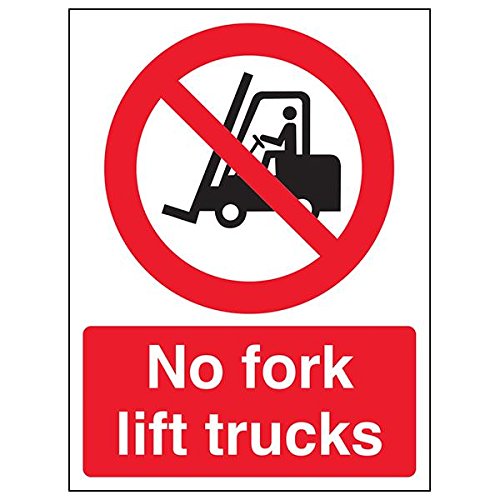 vsafety 56001 an-s "Keine Gabel Lift Trucks" Sign, Hochformat, 150 mm x 200 mm x 200 mm (3 Stück) von VSafety
