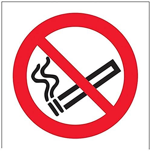 vsafety 57017 ae-r "Nicht rauchen Logo" Verbot Zeichen, starrer Kunststoff, quadratisch, 80 mm x 80 mm, schwarz/rot von VSafety