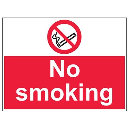 vsafety 57037br-s "No Smoking" Verbot Zeichen, selbstklebend, Landschaft, 600 mm x 450 mm, schwarz/rot von VSafety