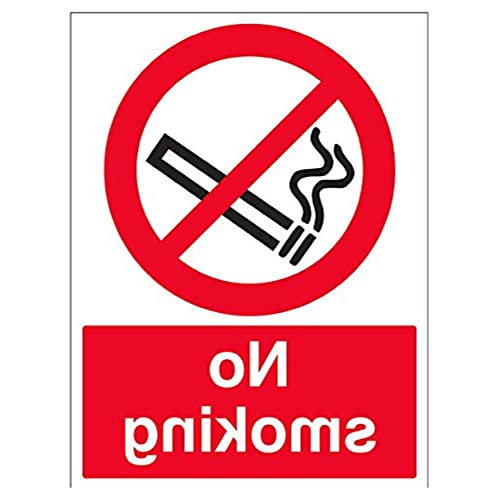 vsafety 57048bc-w "No Smoking" Verbot Zeichen, Fenster Aufkleber, Portrait, 300 mm x 400 mm, schwarz/rot von VSafety