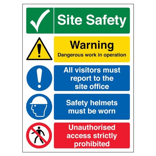 VSafety Warnschild für mehrere Gefahrenstellen, Hochformat, 300 mm x 400 mm, 1 mm Hartkunststoff VSafety Warnschild für mehrere Gefahrenstellen, Hochformat, 300 mm x 400 mm, 1 mm Hartkunststoff von VSafety