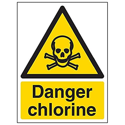 vsafety 6 a017an-r "Gefahr Chlor" Zeichen, Hochformat, 150 mm x 200 mm x 200 mm (3 Stück) von VSafety