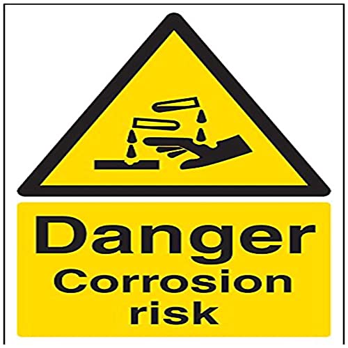VSafety Danger Corrosion Risk Warnschild – Hochformat – 200 mm x 300 mm, 1 mm starrer Kunststoff von V Safety
