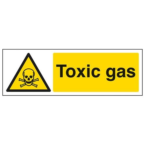 vsafety 6 a055ax-r "giftigen Gas" Achtung Substanz und chemische Zeichen, starrer Kunststoff, Landschaft, 300 mm x 100 mm, schwarz/gelb von VSafety