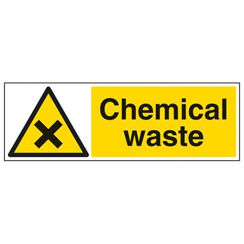 vsafety 6 a061bp-s "Die Chemische Abfälle" Achtung Substanz und Schild, selbstklebendes Vinyl, Landschaft, 600 mm x 200 mm x 200 mm, schwarz/gelb von VSafety