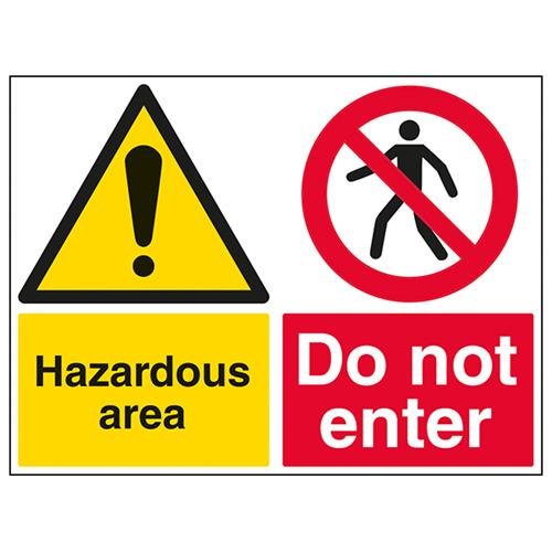 VSafety Hazardous Area, Do Not Enter Warnschild, Querformat, 600 x 450 mm, 1 mm starrer Kunststoff von V Safety